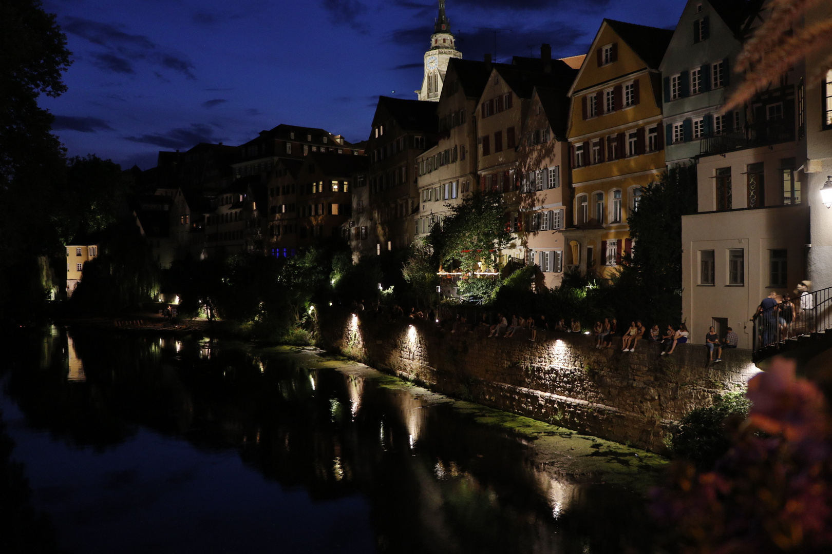 Tübinger Neckarblick am Abend