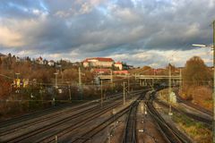 Tübinger Schloß & Bahnhofs einfahrt