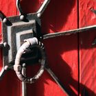 Türbeschlag an der Kirche im Vikingerdorf Bork Havn in Dänemark