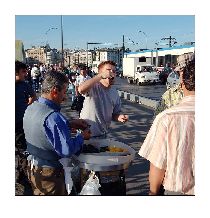 Türkei 4: Muscheln auf der Galata Brücke