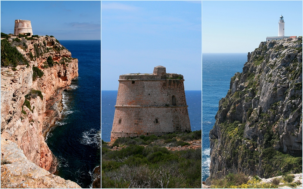 Türme an den Steilküsten von Formentera