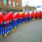 Tumbling Phone Boxes in London.