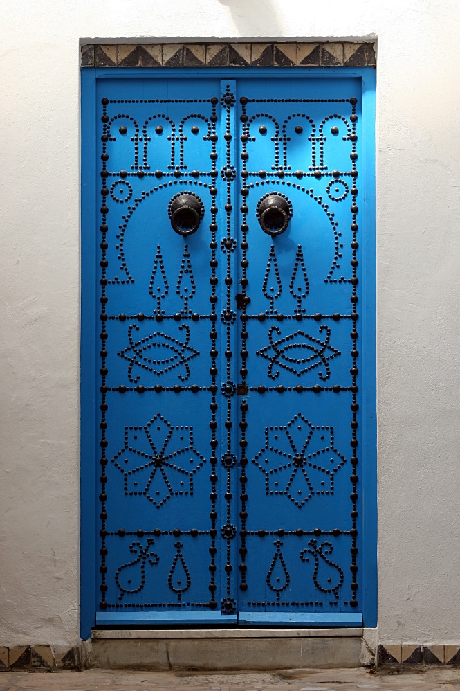 Tunesien-Impression: Tür in Sidi Bou Said