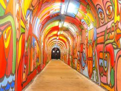 Tunnel in einer Bunkeranlage an der belgischen Küste.