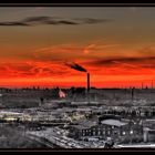 Turbinenhalle Oberhausen am frühen Abend