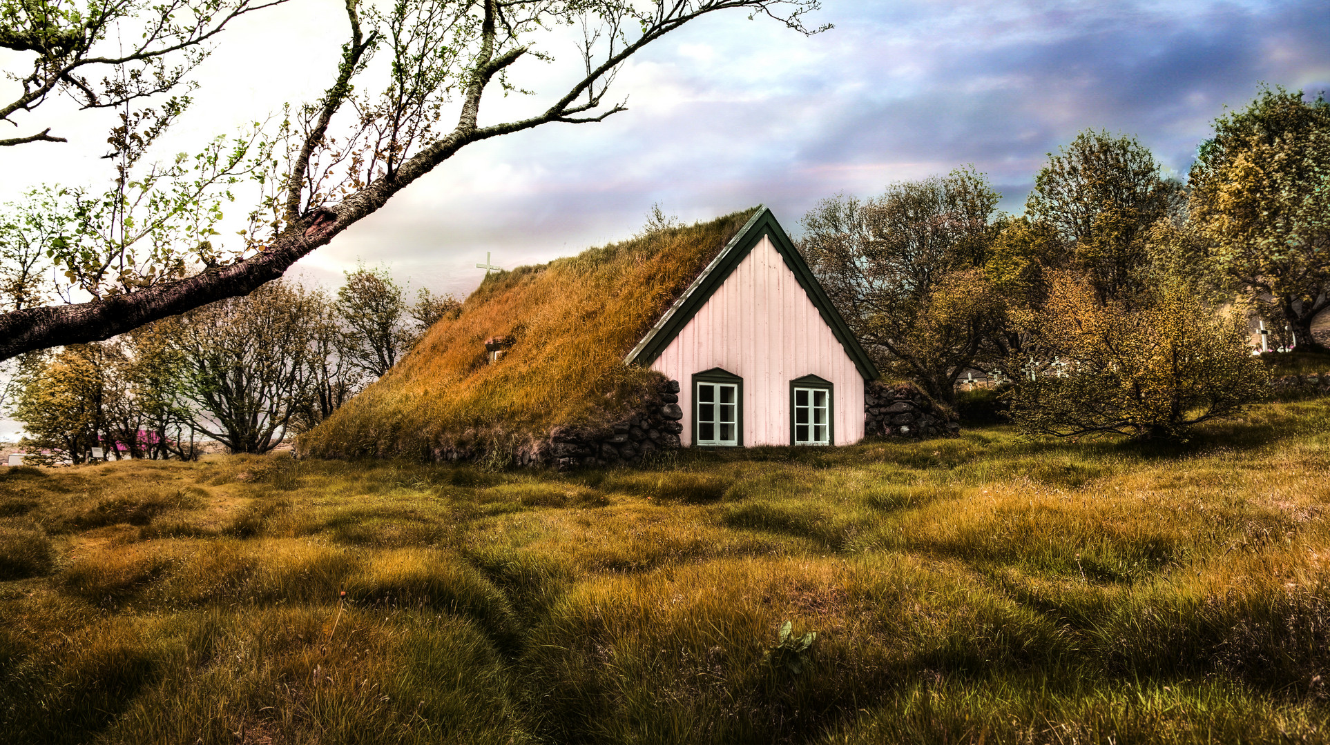 Turf church Hofskirkja - Island