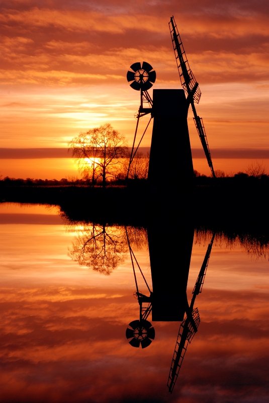 Turf Fen mill sunset