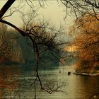 TURIN, A LA PUESTA DEL SOL DEL INVIERNO SOBRE EL RIO PO