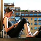 Turista a Ponte Vecchio