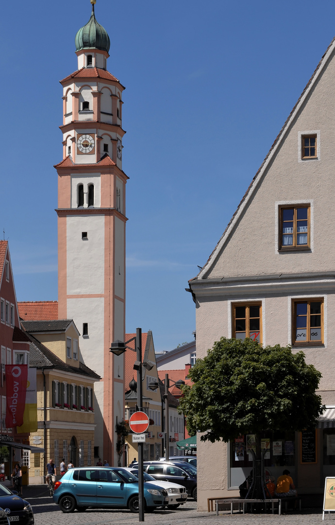 Turm der Frauenkirche, Lenbachstr., Schrobenhausen, Juli 2014