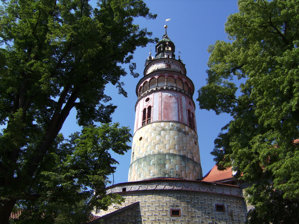 Turm des Schlosses Cesky Krumlov