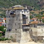 Turm in Ouranoupoli, Halbinsel Athos, Berg Athos, Chalkidiki, Griechenland