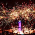 Turmleuchten zum Jahresauftakt in Warnemünde