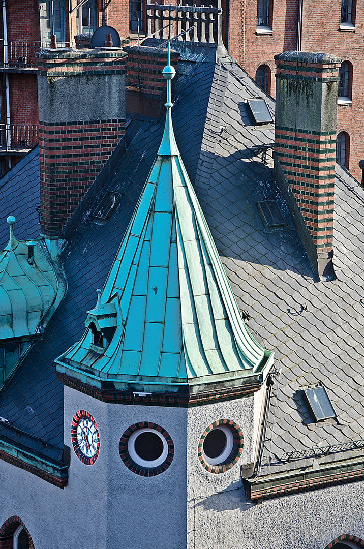 Turmuhr vom Speicherstadt-Schlößchen/Krogmann