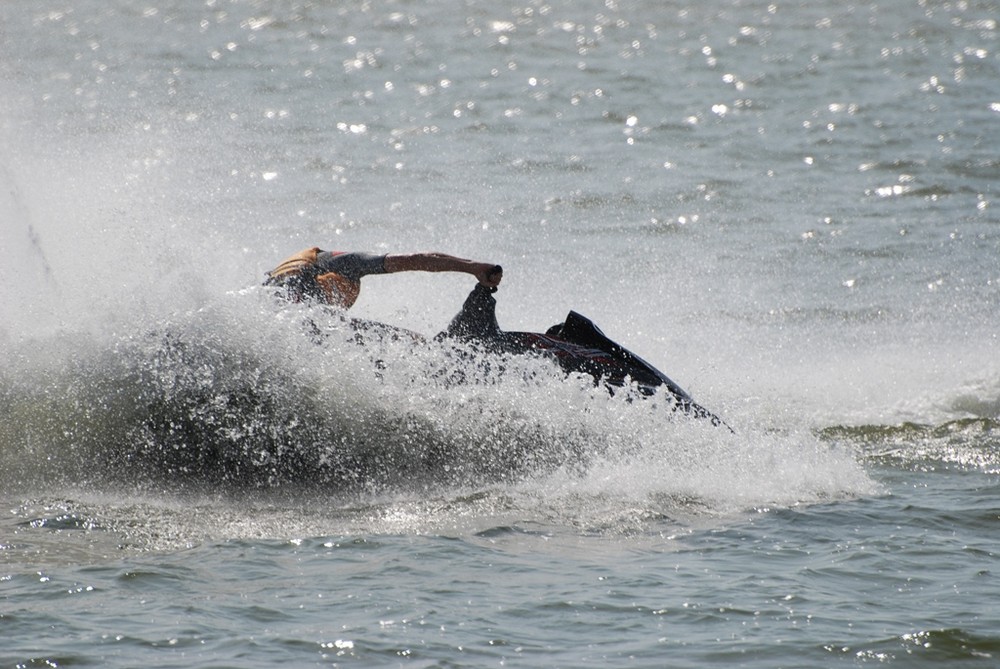 Turn around a jet ski