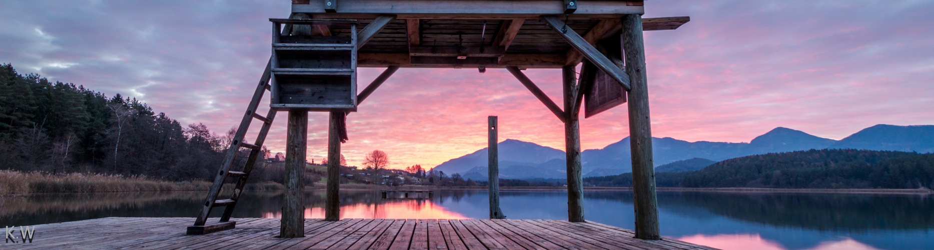 Turnersee der Morgen am Steg