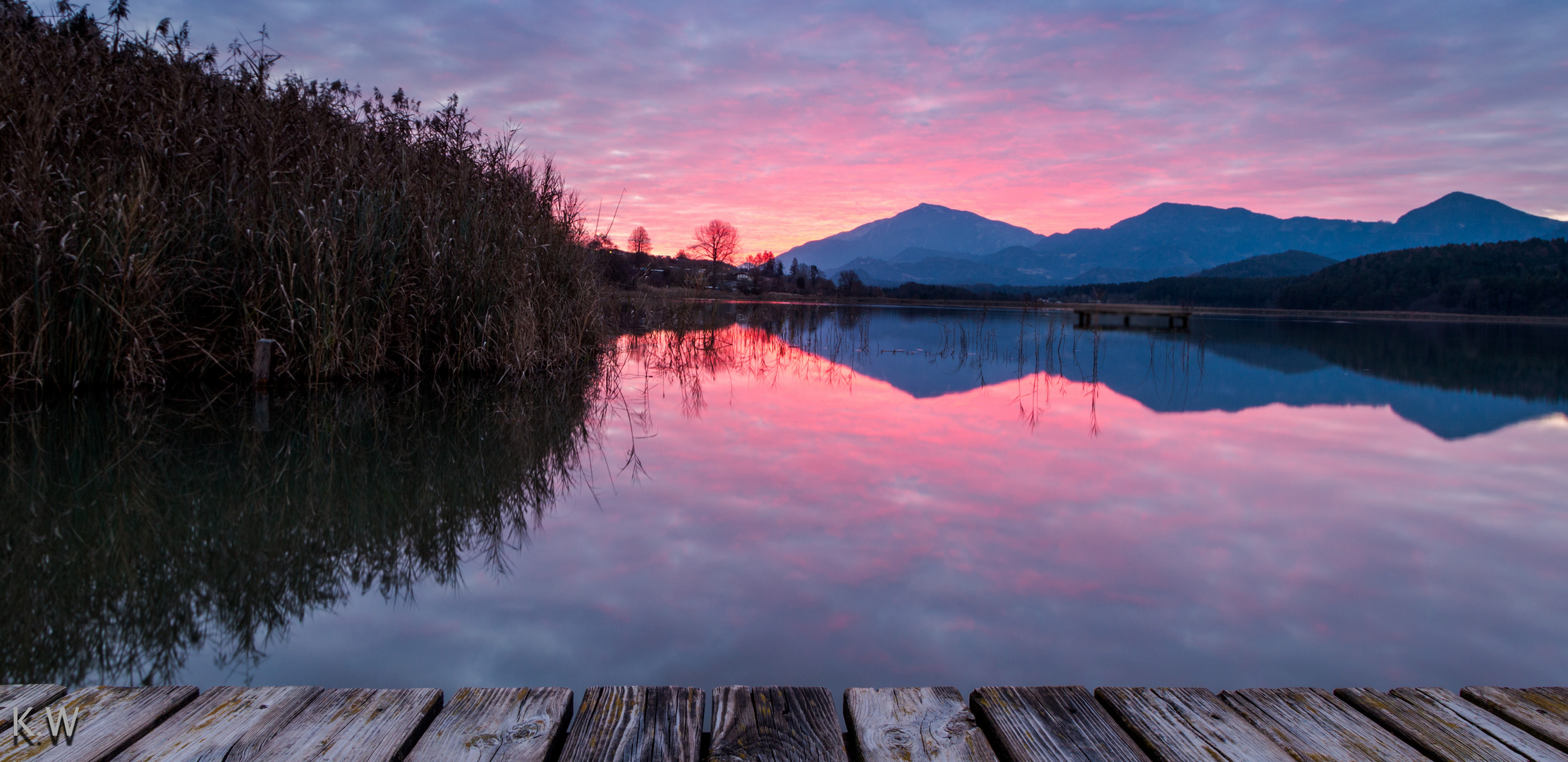 Turnersee, der Sonnenaufgang im Dezember