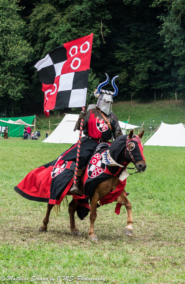 Turnierritter in Rot/Schwarz