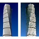 "Turning Torso" steht links nahe am Wasser - rechts planscht es drin, konturlos und nasser!