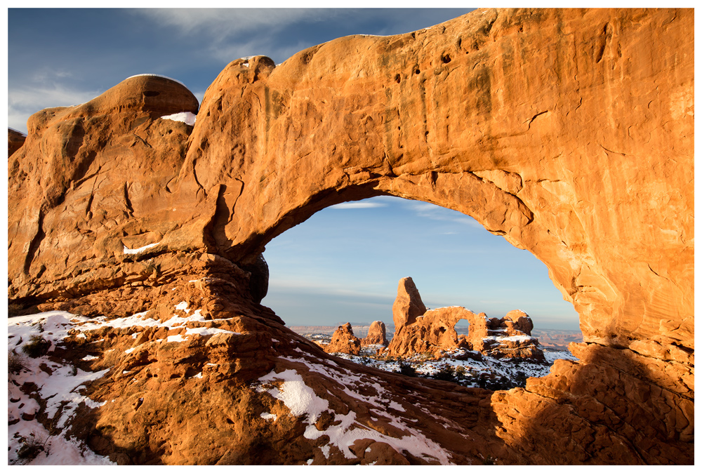 Turret Arch through South Window Winter