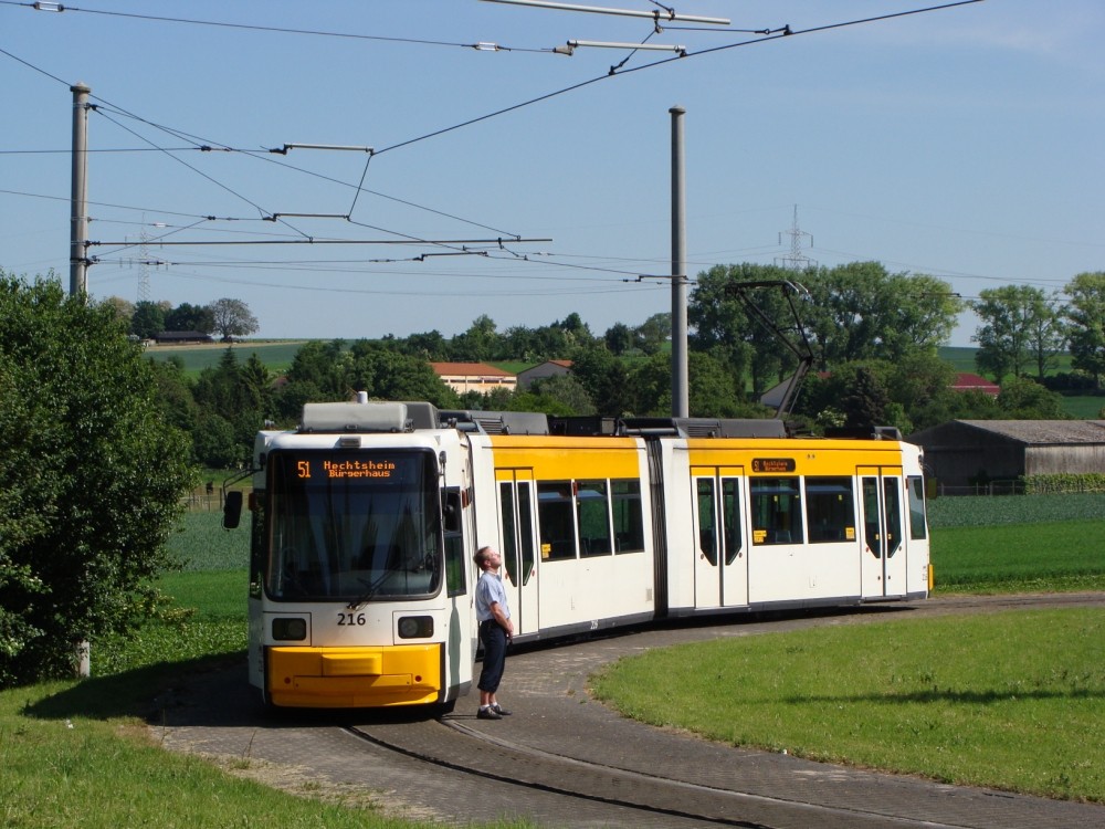 Tw 216 in der Gleisschleife Mainz Bürgerhaus