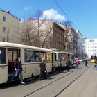 Tw 3802 mit Bw 1707 in der Plugstraße in Berlin - Mitte