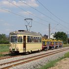 Tw 77+Schienentransportfzg. 380+381 bei Edingen West