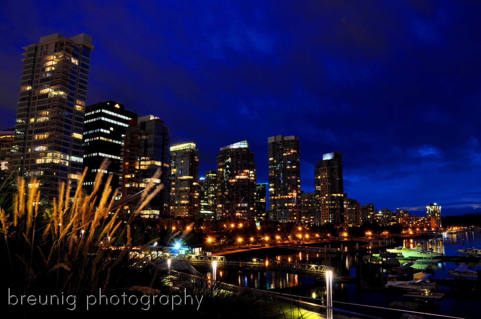 twilight at coal harbor vancover