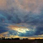 Twilight behind the village