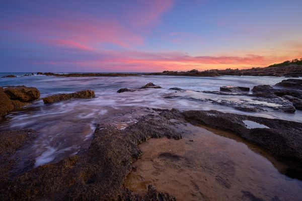 "Twilight over the Rocks"