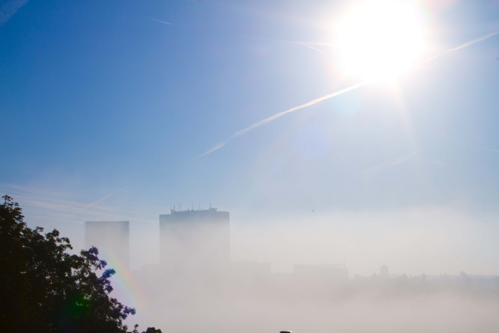 Twin-Towers von Luxemburg im Nebel