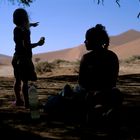 ...two beautiful girls in the african dessert...