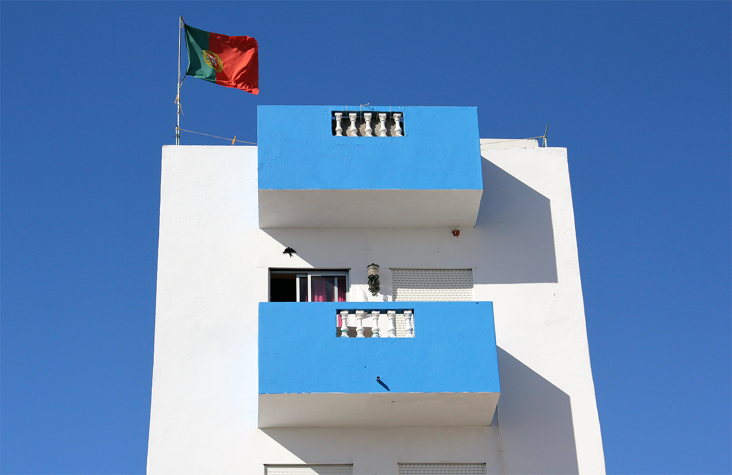 "Two blue balconies"