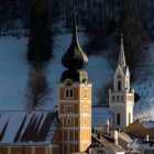 Two church towers in the Schladming ski resort 