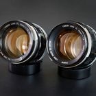 Two f/1.2 beauties with amber colored coating ( FL 58mm 1964 and FL 55mm 1968)