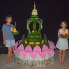 Two girls celebrate Loy Krathong