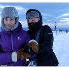 Two girls from Singapore at the North Cape