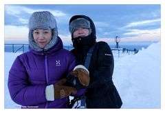 Two girls from Singapore at the North Cape