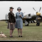 Two Girls in front of an Aircraft 