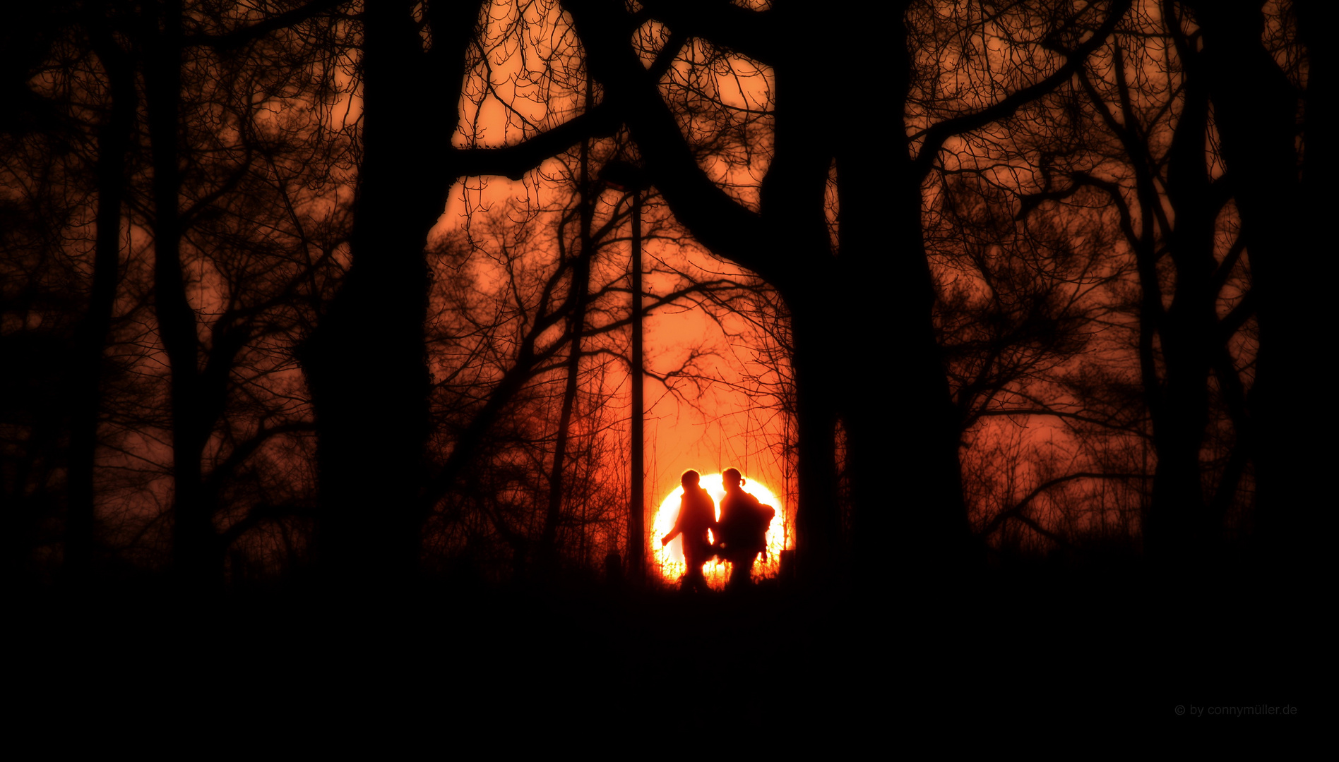 Two hearts in the sunset