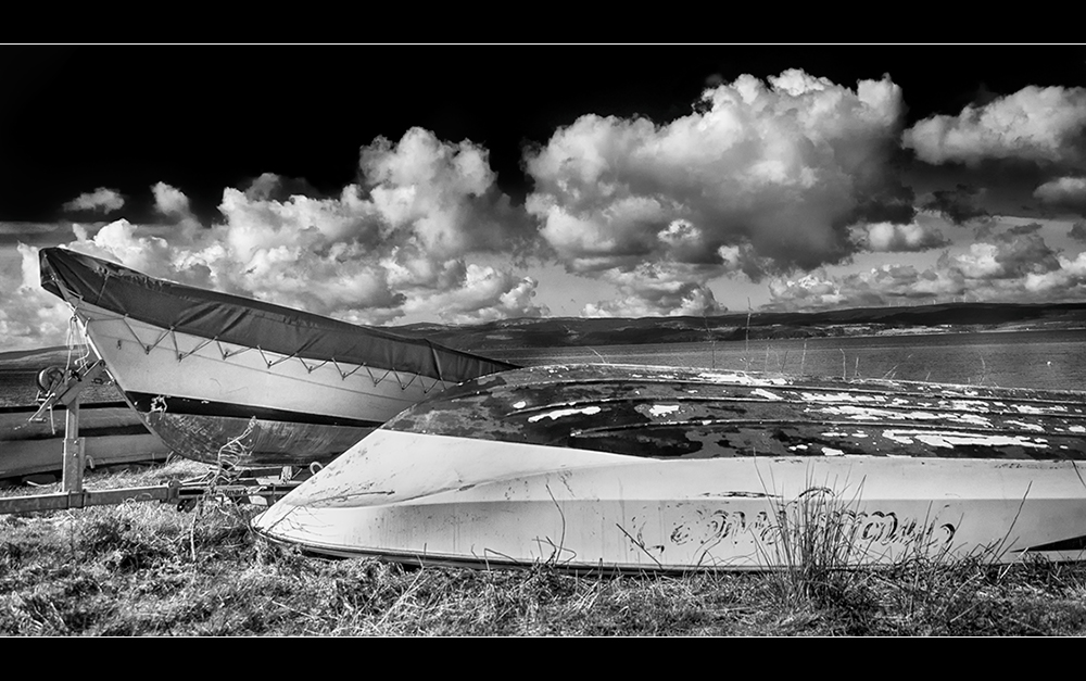 Two idle rowing boats