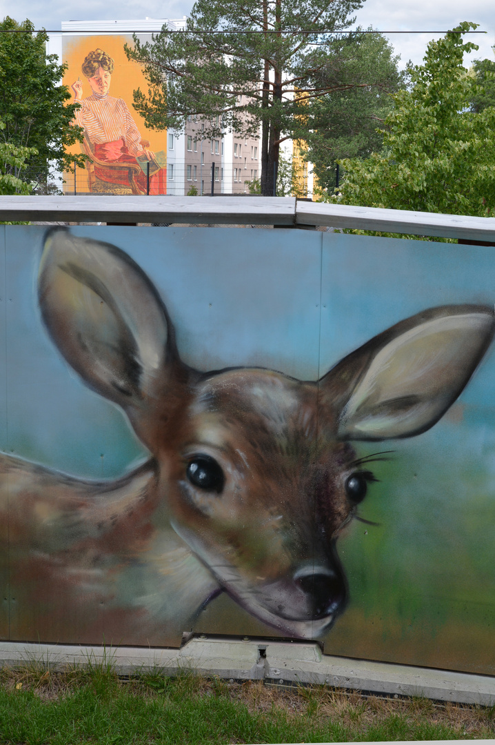 Two murals on same photo.