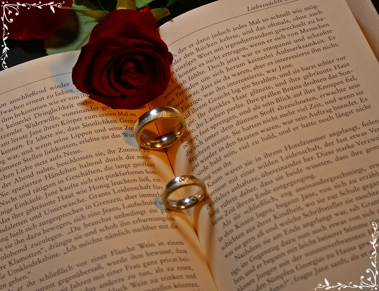 Two Rings, two hearts and a rose...