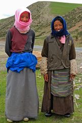 Two Tibetan beauties at Namtso (Lake)