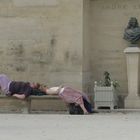 Two Tourists napping in Paris