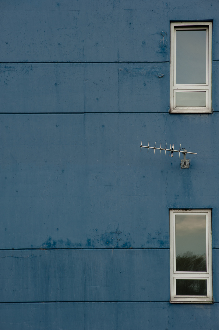 two windows and an antenna