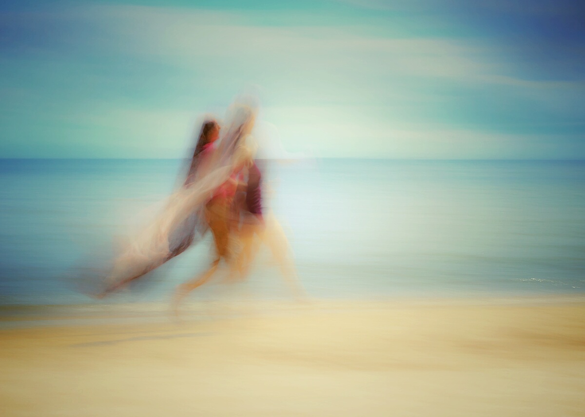 two women on beach #II