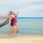 two women on beach #V