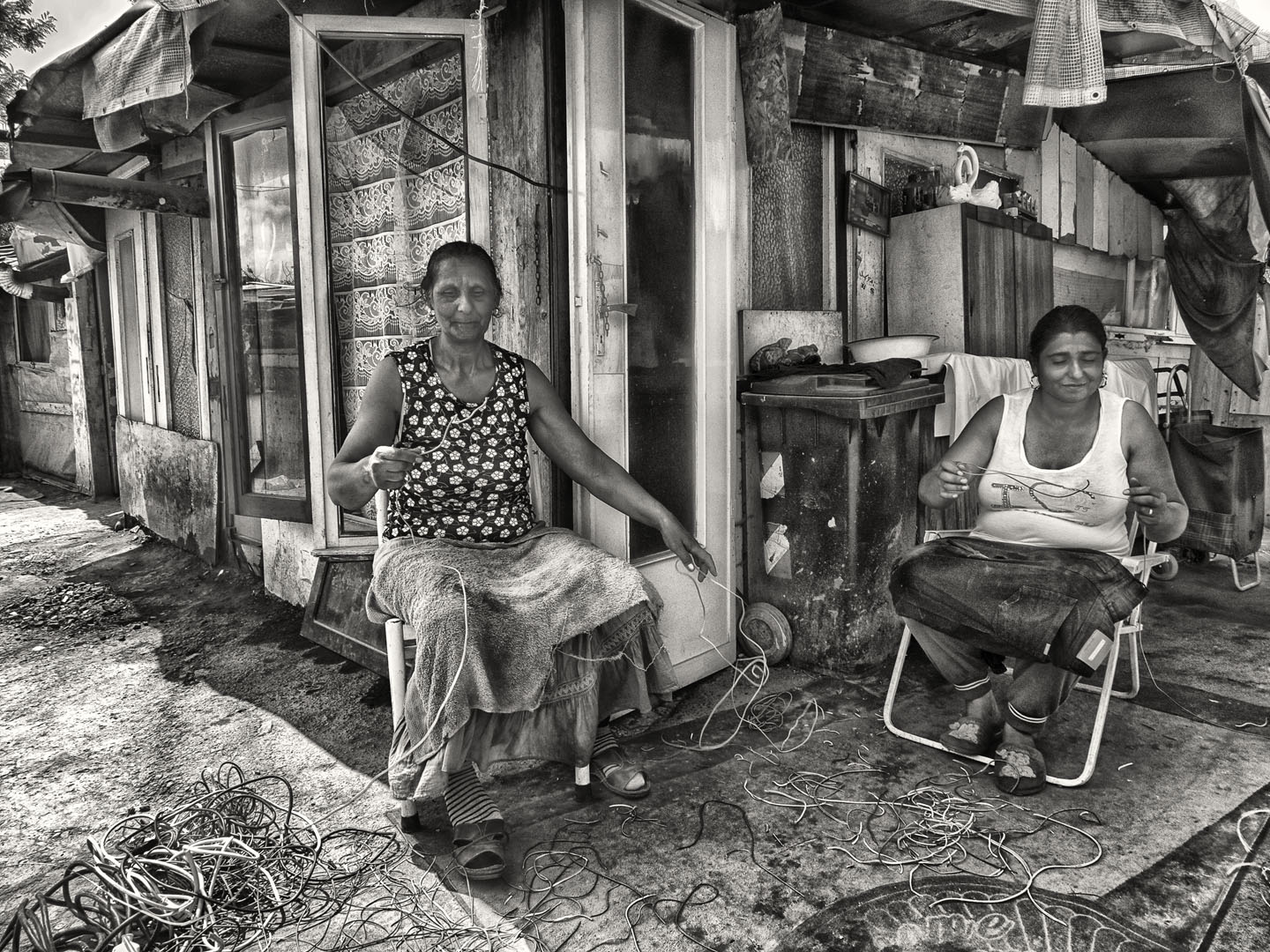 Two Women Stripping Coper