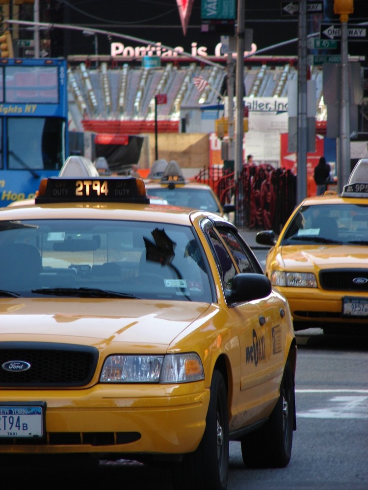 typical NYC yellow cabs...